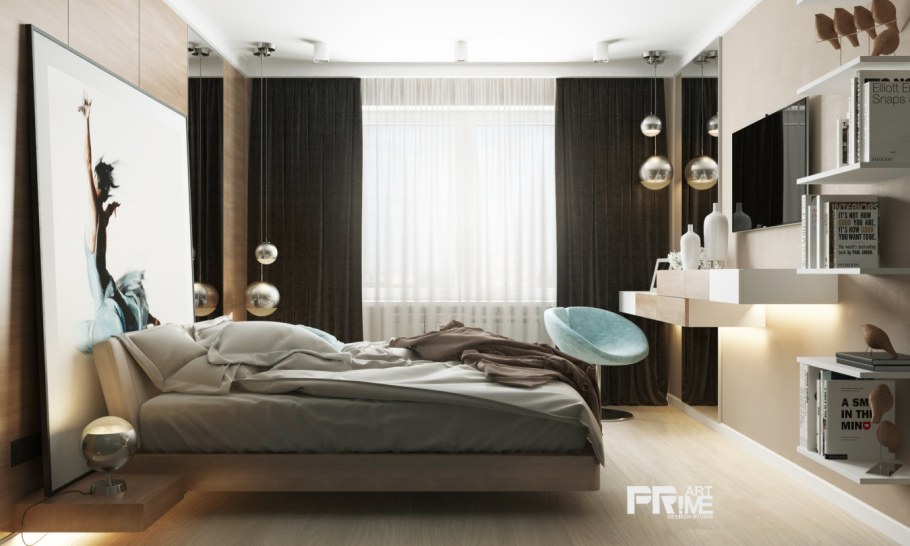 Спальная комната в современном стиле для пары