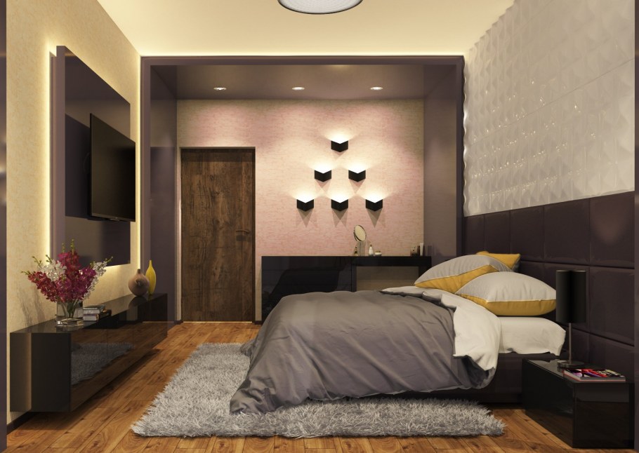 Интерьер спальной комнате 3 на 5