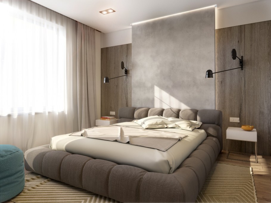 Современная спальня для молодой пары