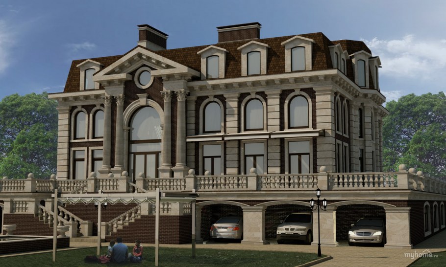 Двухэтажный особняк в стиле Ампир в Москве