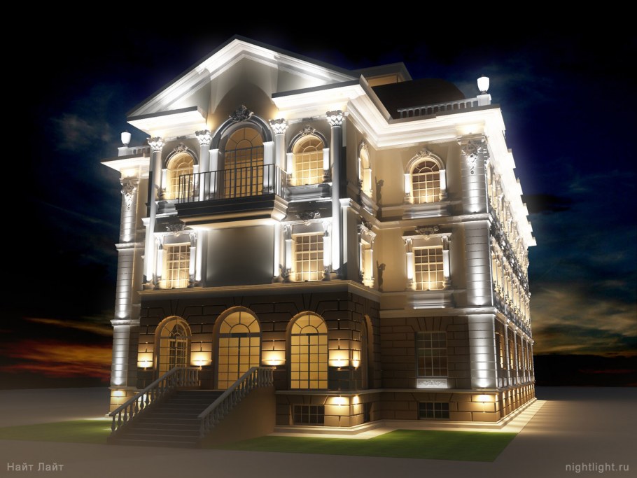Декоративное освещение фасадов зданий