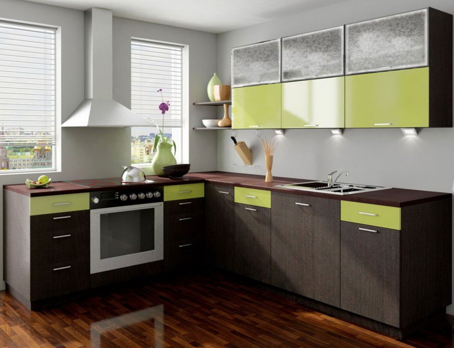 Кухни венге комбинированные