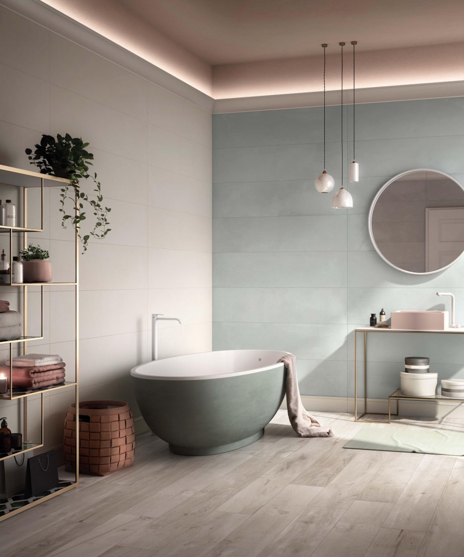 Ванная в пастельных тонах