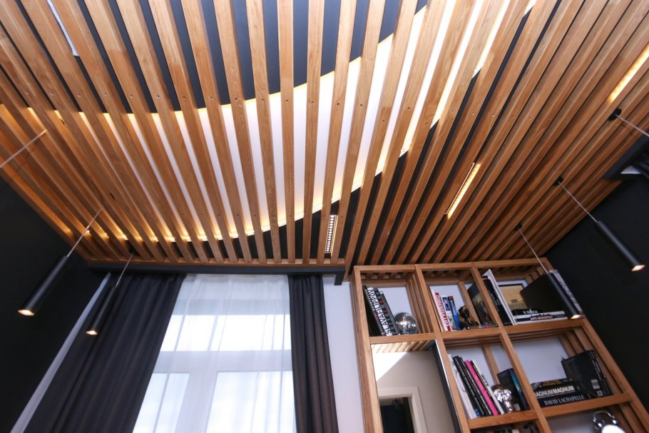 Деревянные планки в интерьере