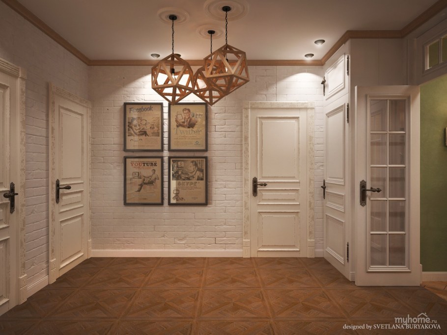 Дизайн коридора в винтажном стиле фото