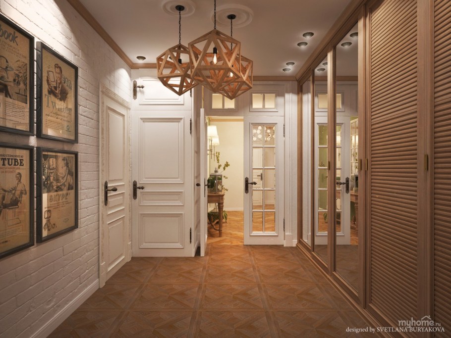 Интерьер коридора в винтажном стиле