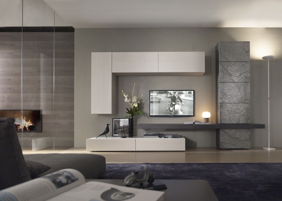 Гостиные с бетоном