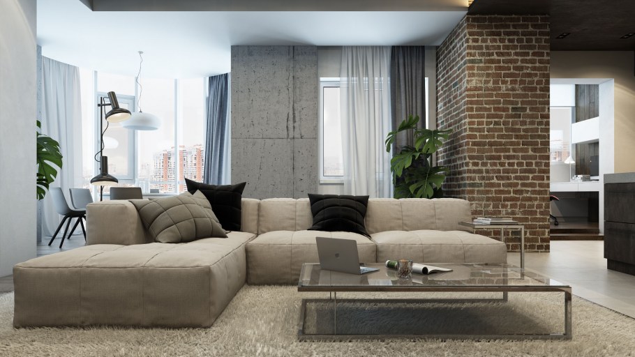 Диван в гостиную в стиле лофт