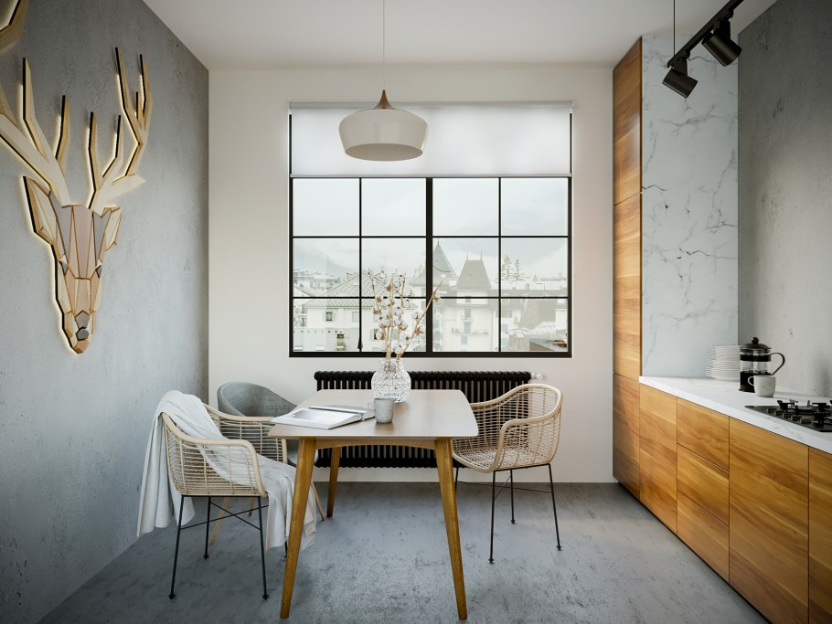 Кухня в стиле лофт и Прованс