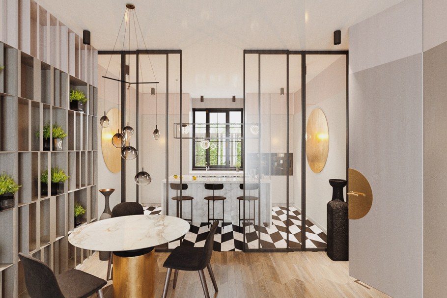 Таунхаус интерьер на закате