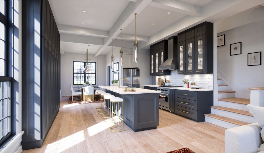 Интерьер в таунхаусе в светлых тонах