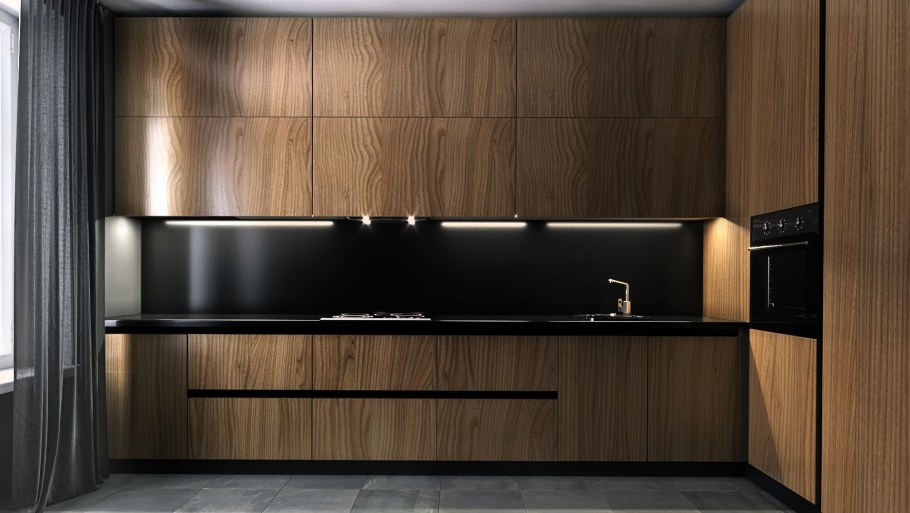 Кухни из натурального шпона