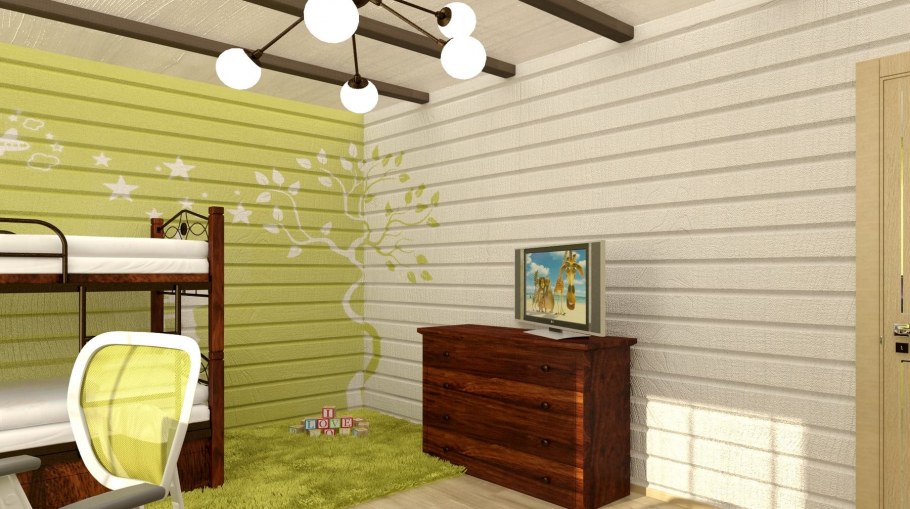 Вагонка крашенная в интерьере