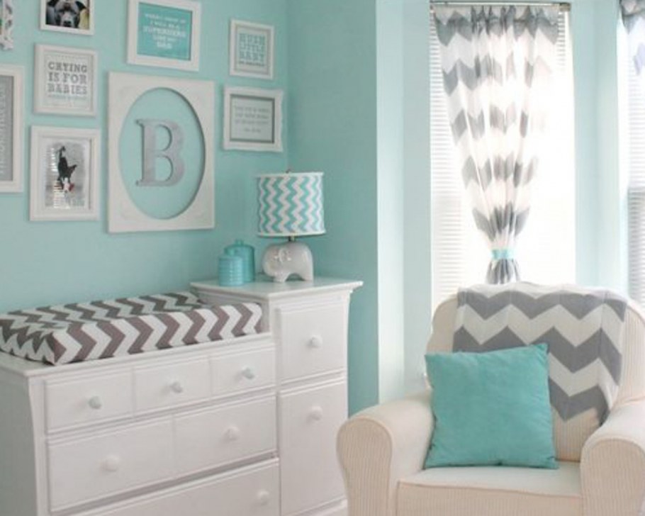 Детская комната в бирюзовых тонах