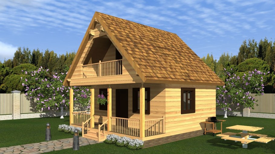 Дачный дом из бруса 6х6 Сканди