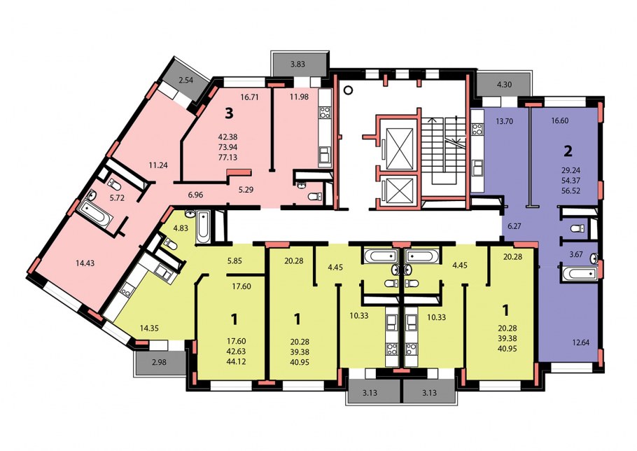 Планировка п3 поворотная секция