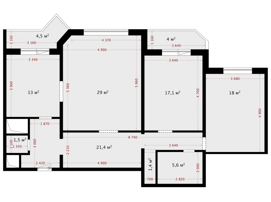 П44т трешка планировка с эркером