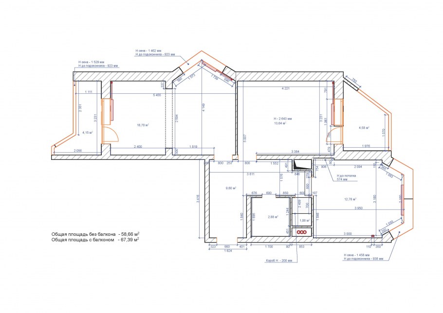 П44 двушка распашонка планировка