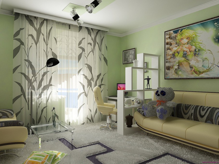 Обои в интерьере однокомнатной квартиры