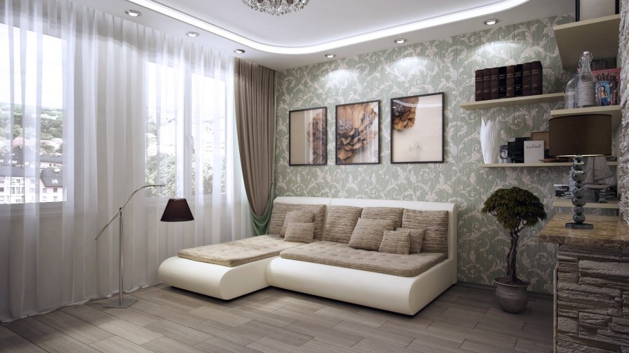 Дизайн светлой гостиной