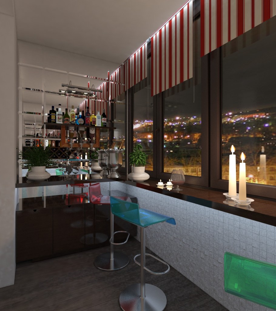 Подоконник-столешница на балконе