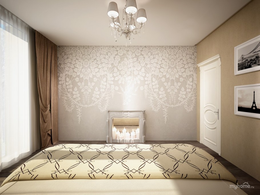 Спальня Неоклассика в бежевых тонах