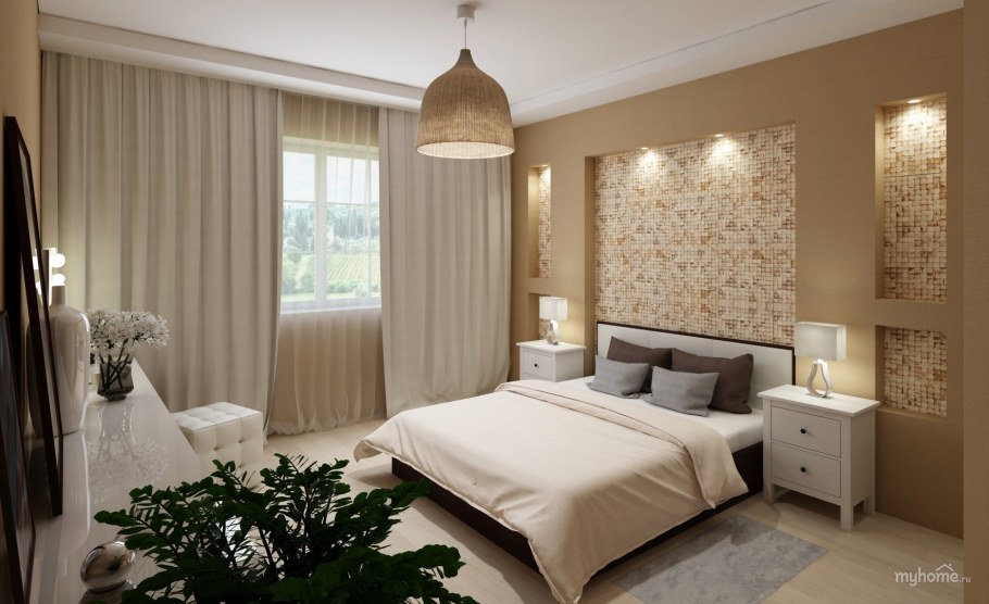 Спальня в пастельных тонах
