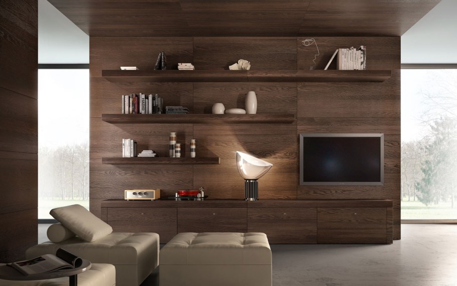 Деревянные панели в интерьере