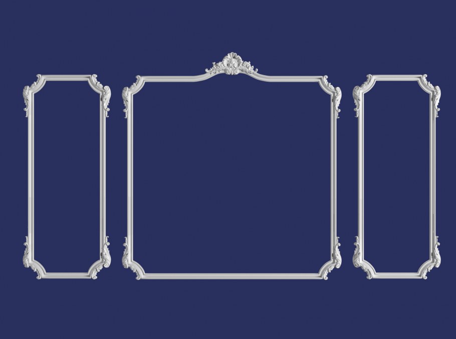 Рамки на стене из лепнины