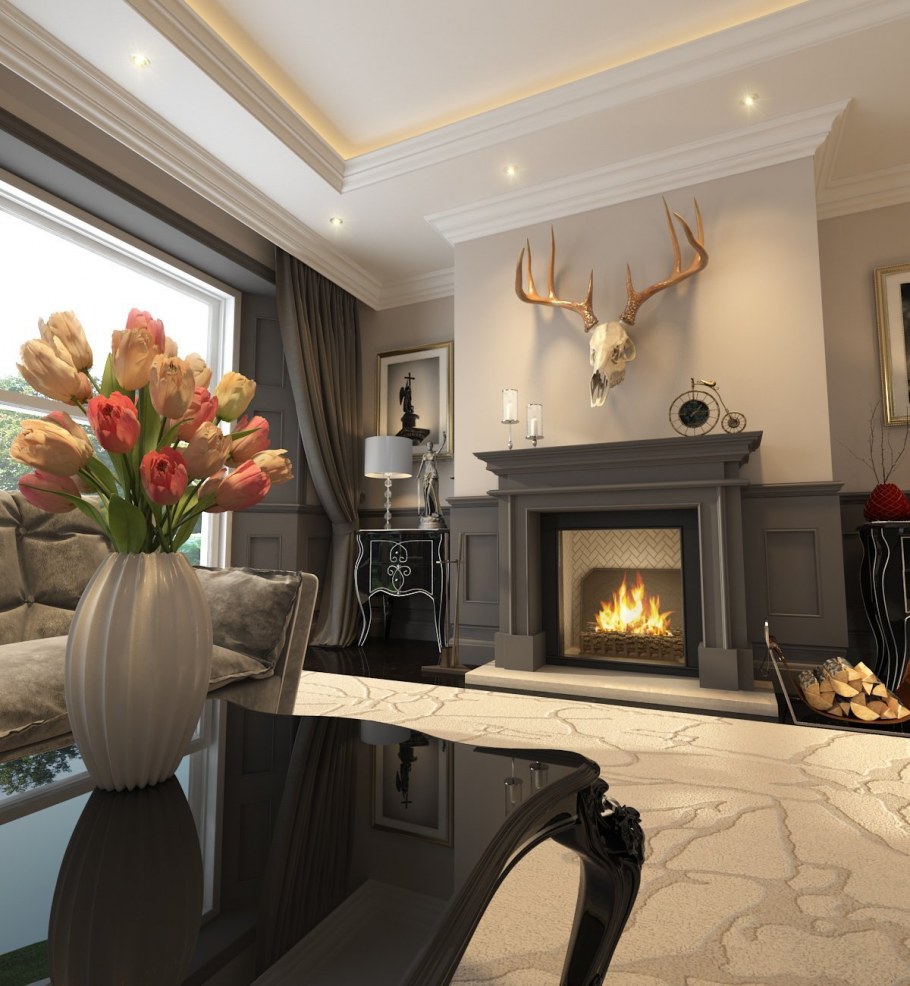 Гостиные с камином