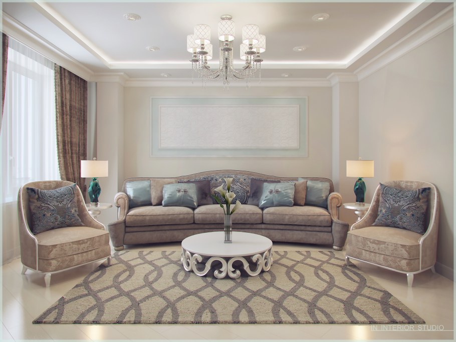 Обои для зала в частном доме