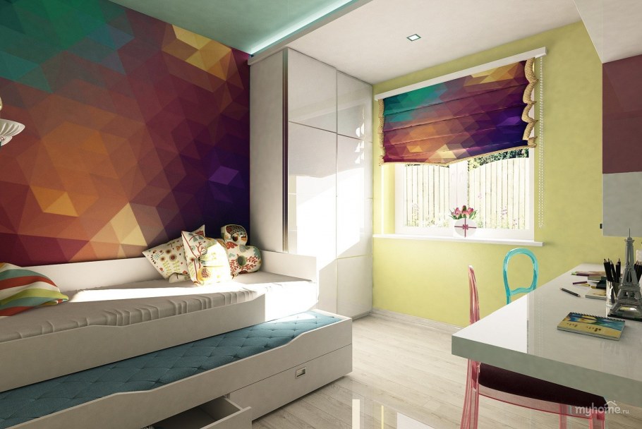 Маленькая квадратная комната для подростка