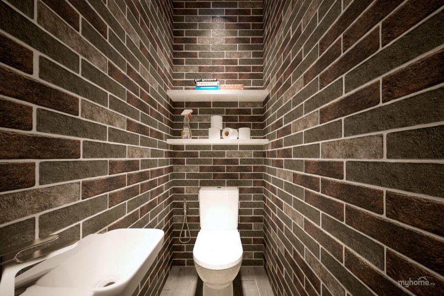 Ванная с диким камнем