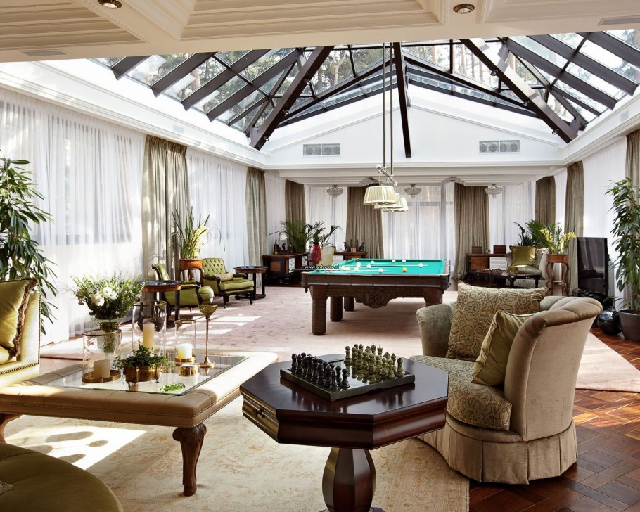 Роскошный зимний сад в классическом стиле