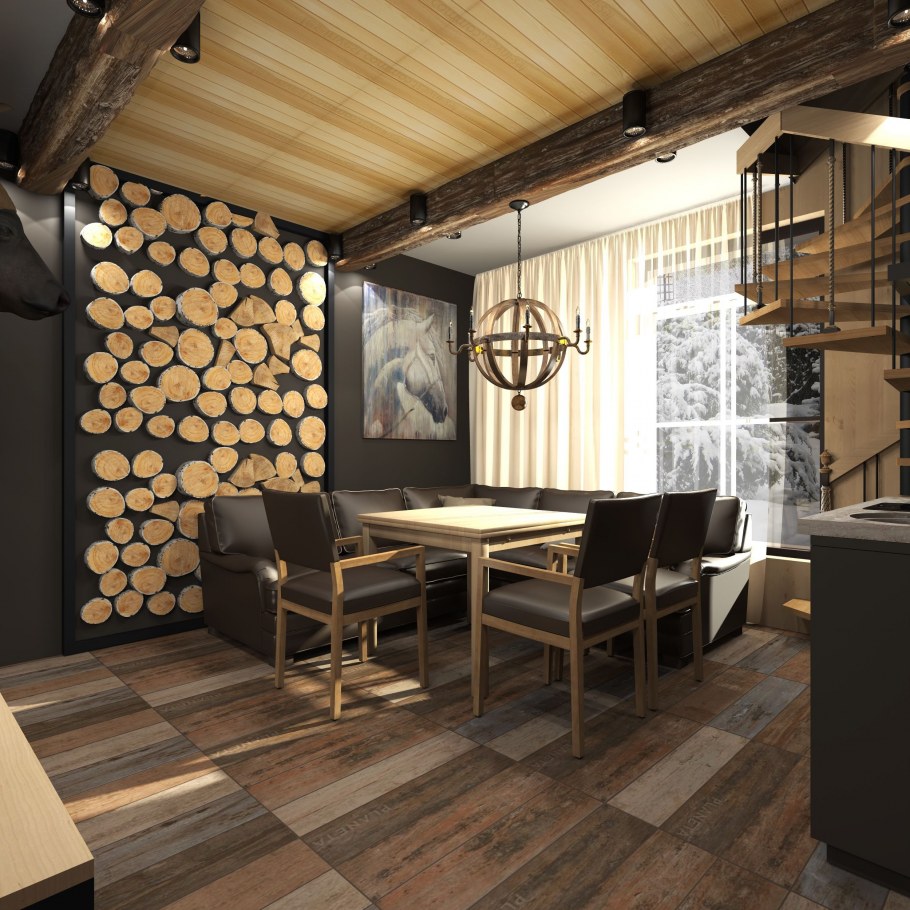 Стильный интерьер бани