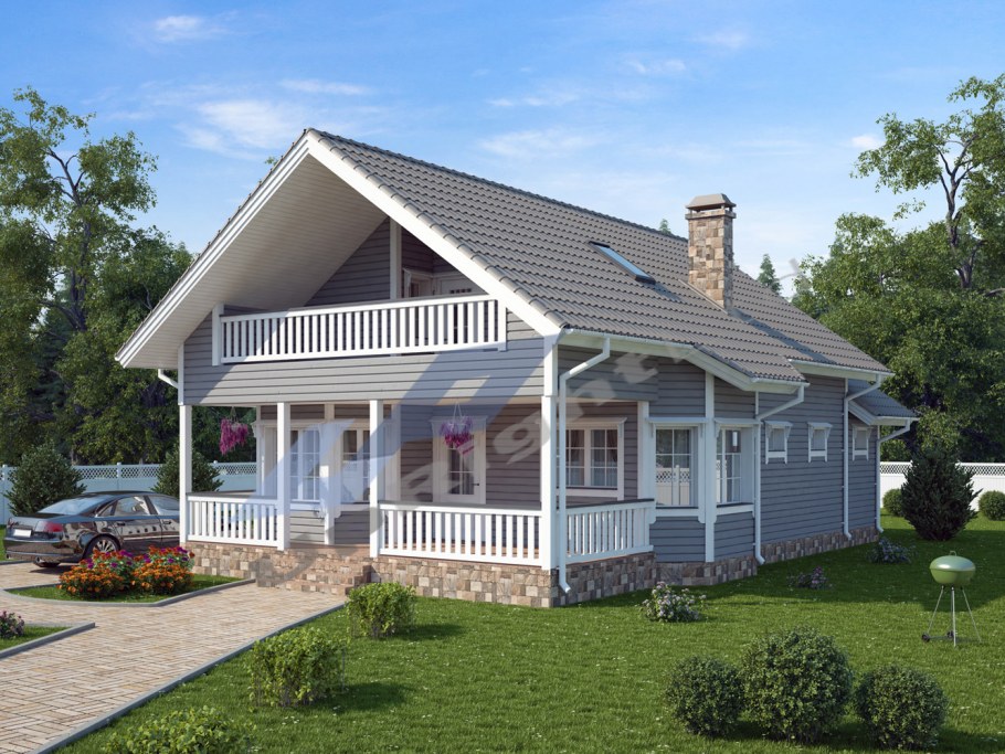 Серый сайдинг на доме