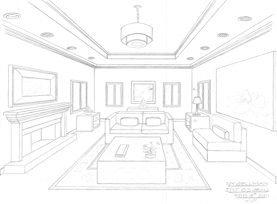 Гостиная в перспективе