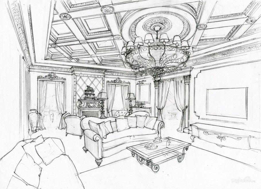 Эскиз гостиной