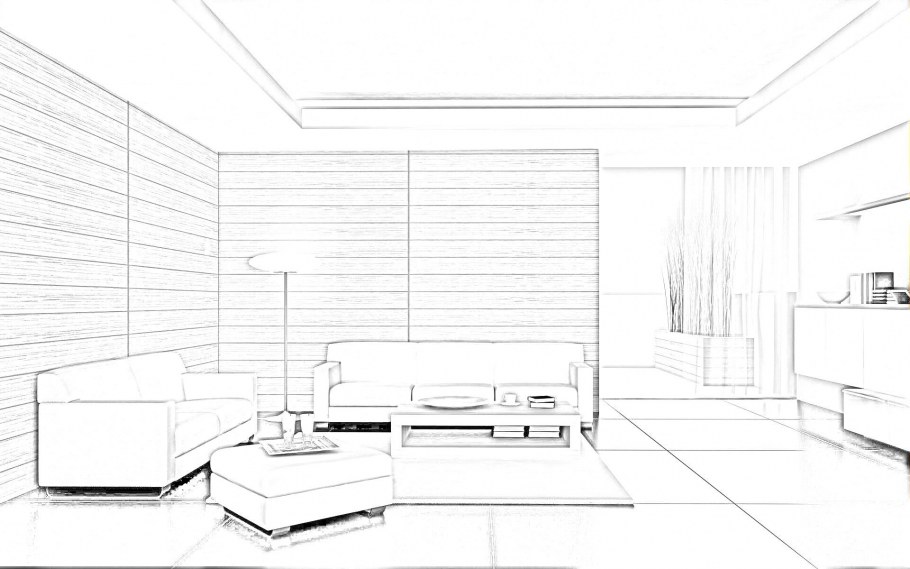 Эскиз комнаты в стиле Минимализм
