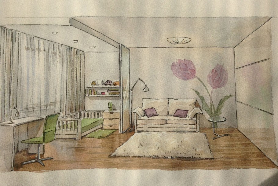 3d эскиз комнаты