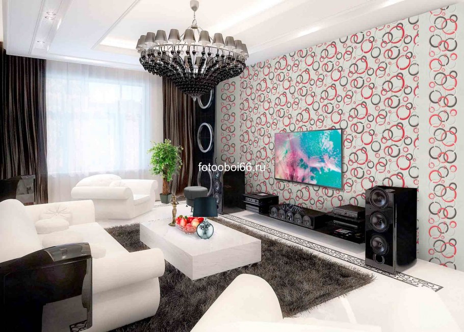 Обои маскарад полоса в интерьере