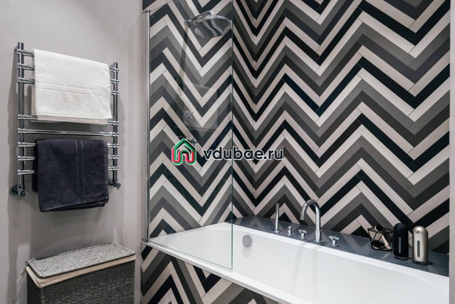 Плитка елочкой в ванной