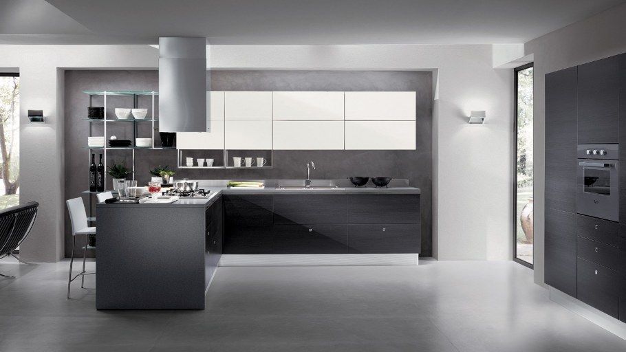 Стенки в гостиную в стиле хайтек