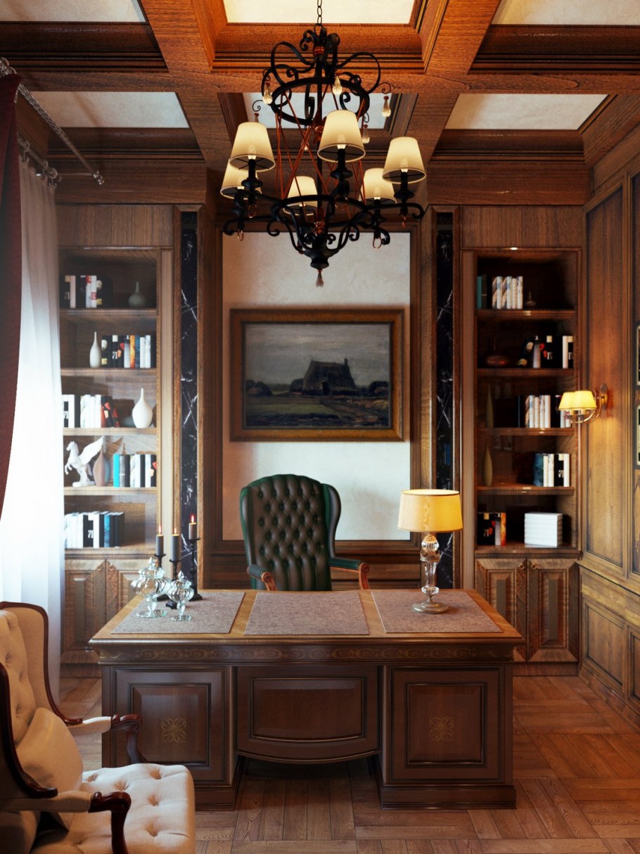 Отделка кабинета в доме