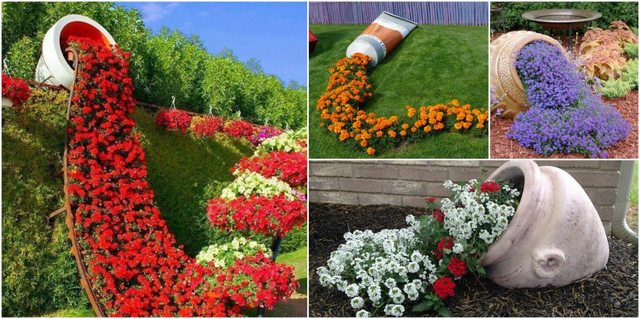 Клумбы ручейки из цветов