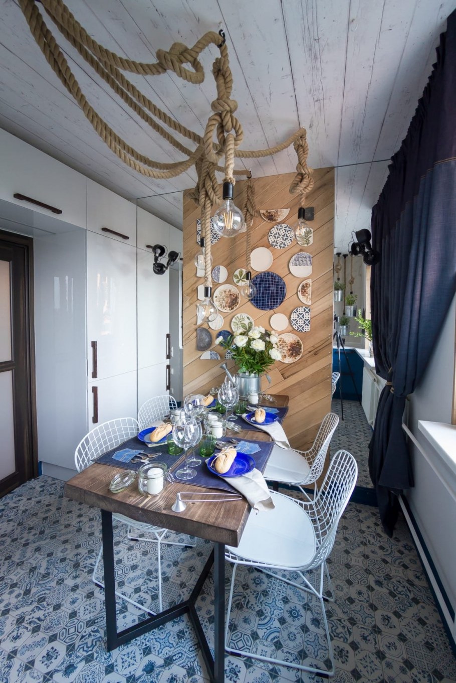 Кухня в морском стиле интерьер