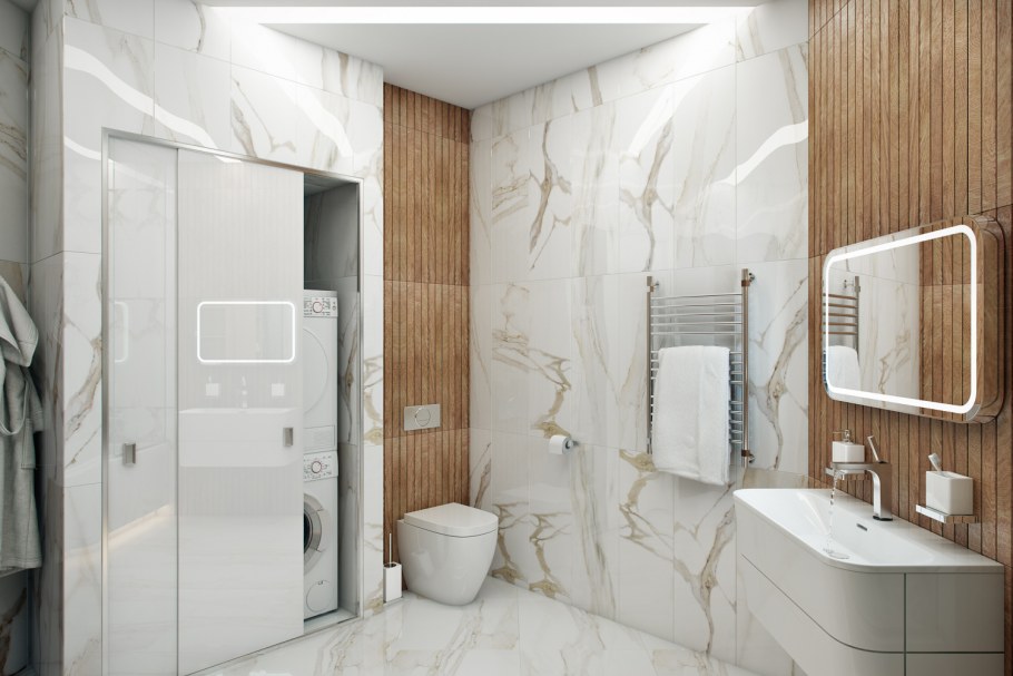 Совмещенный санузел под мрамор