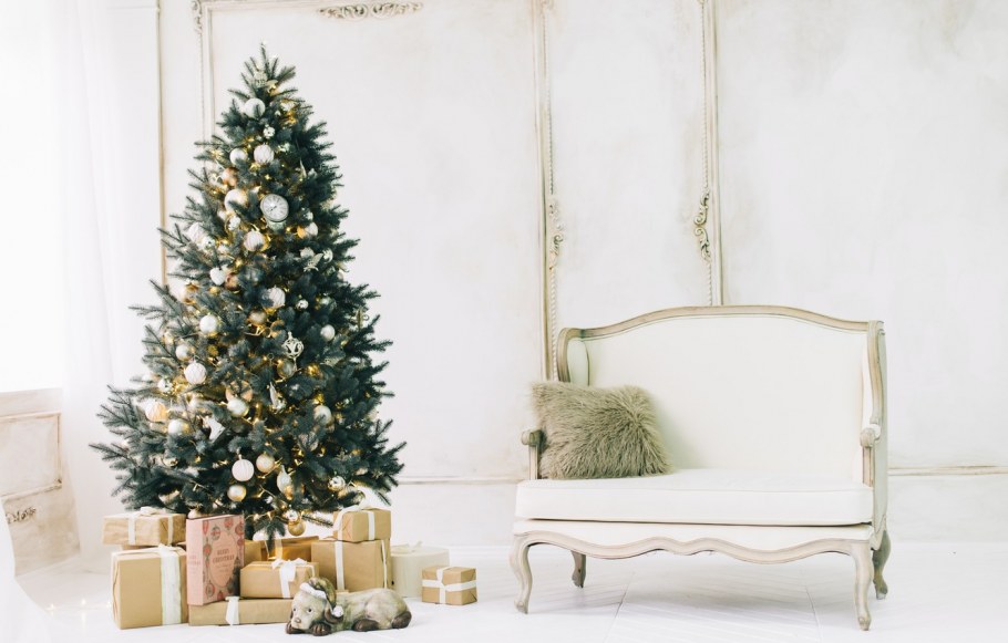 Зеленый Рождественский интерьер