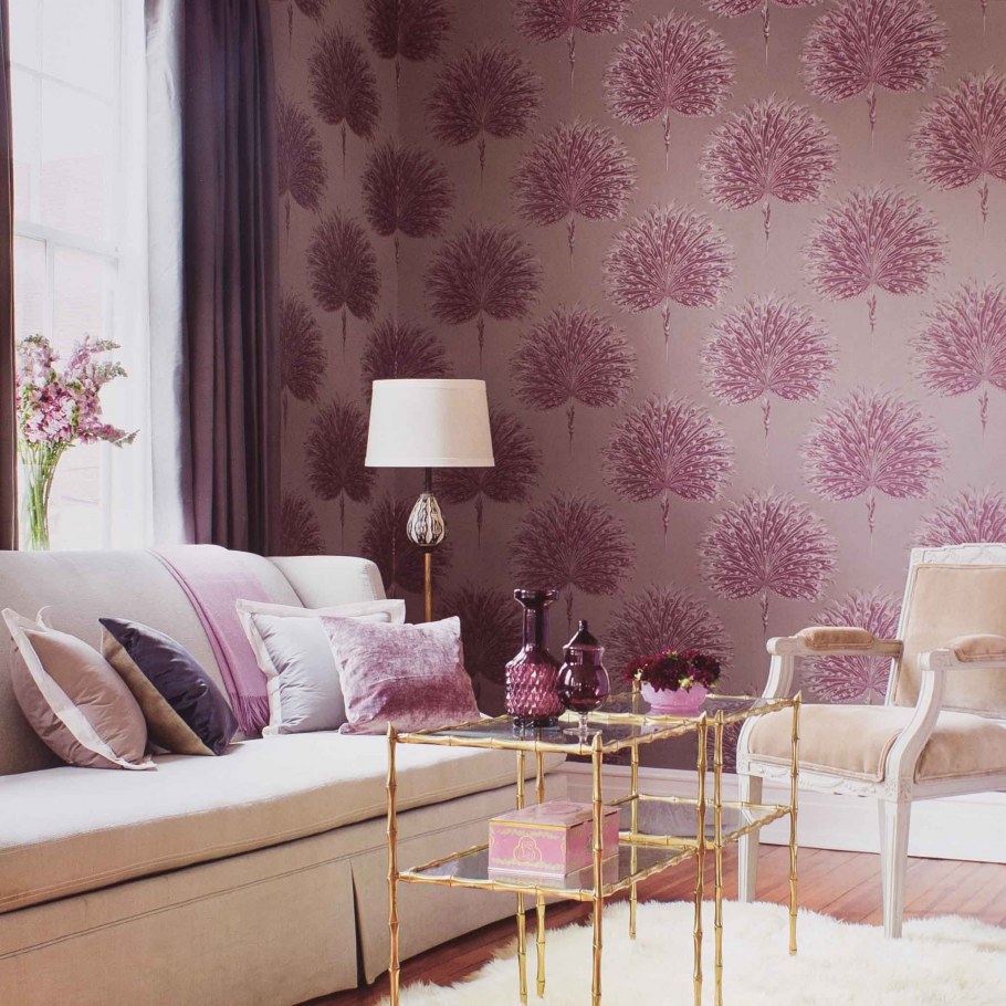 Сиреневые стены в интерьере