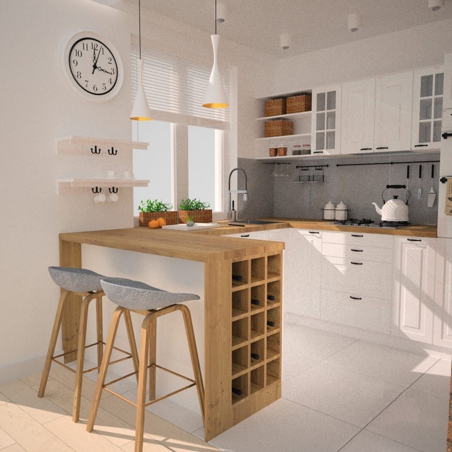 Барная стойка в скандинавском стиле